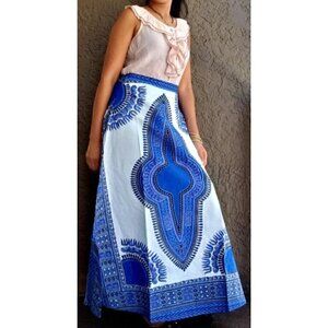 Ethnic African Print Wrap Maxi Skirt Free size